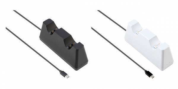 DualSense Edge／DualSense両対応！ PS5用コントローラーを2台同時に充電できるスタンド が新登場