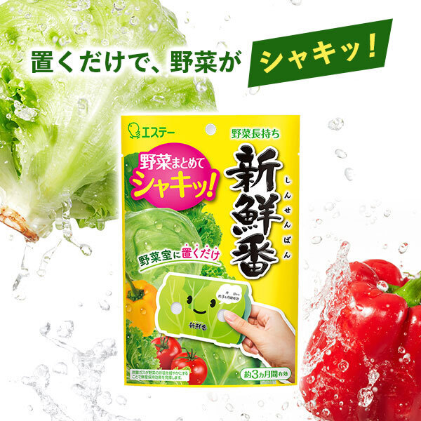 ［冷蔵庫の野菜室に置くだけで野菜がシャキッ！］野菜を新鮮に保つエステー「新鮮番」を500名に無料でお届け！