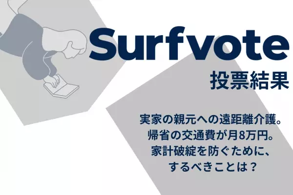 Surfvote投票結果 「実家の親元への遠距離介護。帰省の交通費が月8万円。家計破綻を防ぐために、するべきことは？」