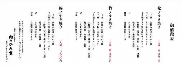 【新規開店】2023年9月28日（木）オープン　 京都・四条烏丸エリアにA5和牛を使用した「和牛 京すき焼き 肉のひろ重」