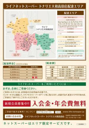 ご注文いただいた商品を店舗からご自宅へお届け「ライフネットスーパートナリエ大和高田店」サービス開始