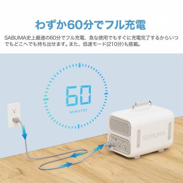 【3月10日正午より先行予約開始！】コンパクトなのにパワフルなSABUMAポータブル電源 S600