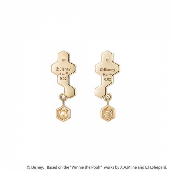 「くまのプーさん」　新作ネックレス＆ピアス “幸せを溜めこむ”幸運のモチーフ、ハニカムをデザイン