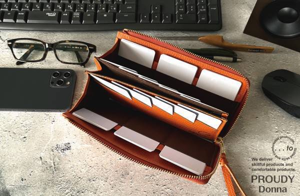 終了間近！860万超え達成【最大30枚】カードが整列・膨らみづらく美しく整う長財布【PROUDY_Donna】