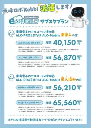 【点呼をするロボット】国土交通省認定の自動点呼ブランド『e点呼セルフ Typeロボケビー』に連携システム機器がさらに加わりました！