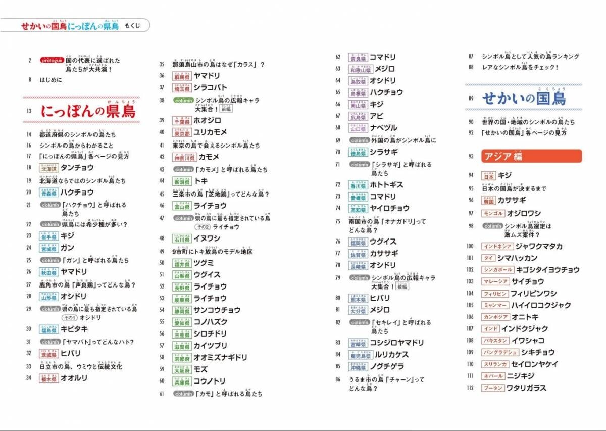 その土地・自然環境・歴史文化がわかる！『せかいの国鳥 にっぽんの県鳥』が11月11日に発売