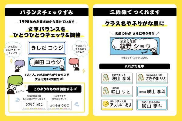 レトロかわいい「ヤンキーのお名前シール」が完成！小学校の入学準備にも使える算数セット用や防水タイプ、布用シールまで揃いました。