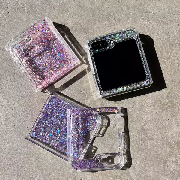 【ブリンブリン可愛い】Galaxy Z Flip5 キラキラ ラメ ハイブリッドケース【2月上旬より順次発売開始】