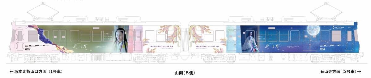 大河ドラマ「光る君へ」のラッピング電車を大津線(石山坂本線)で2月16日(金)より運行