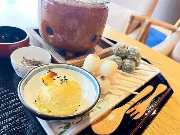 福井県あわら市の活性化へ地元中学生とコラボ　特産サツマイモ使用の新商品「もちもち富っぷり団子」販売開始のお知らせ　～eXcafe吉崎鳳凰閣～