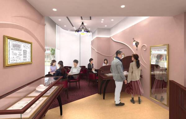 オーダーメイドブランド「ケイウノ立川店」店舗デザイン公開 アール・ヌーヴォー調の柔らかな曲線に囲まれた空間