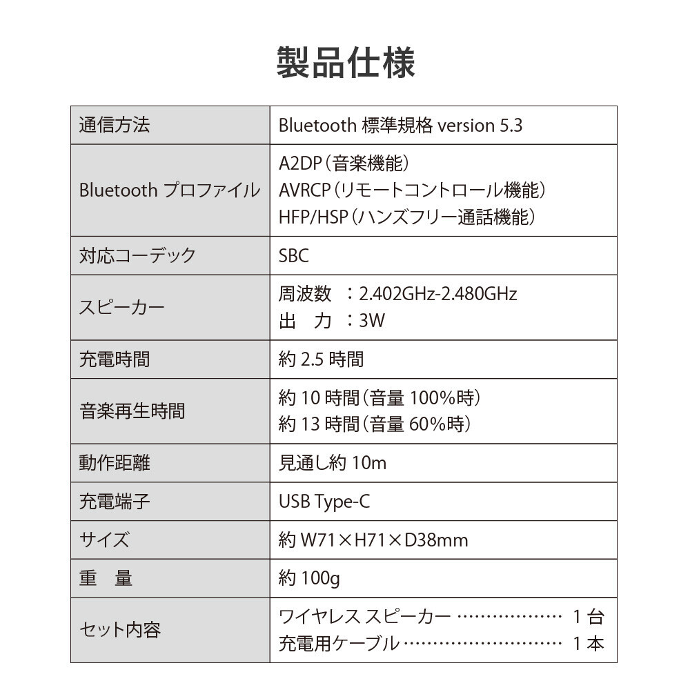 持ち運びに便利なコンパクトサイズのBluetoothスピーカーを株式会社PGAが6月27日から新発売