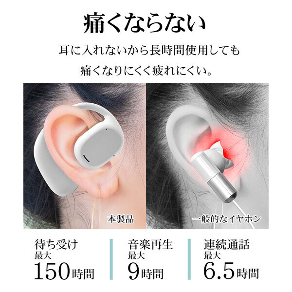 「外の音が聞こえる」「耳を塞がない」オープンイヤー防水完全ワイヤレスイヤホン登場！