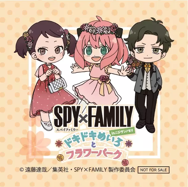 事前入場予約チケット購入者に特典が登場！『SPY×FAMILY inニジゲンノモリ～ドキドキめいろとフラワーパーク～』オリジナルステッカー4種を6月22日より配布開始