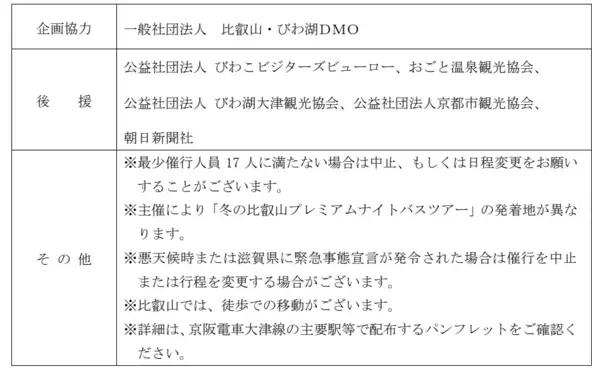～ 自然と祈りの比叡山へ 12月開催 ～ 「冬の比叡山プレミアムナイトバスツアー」を販売開始
