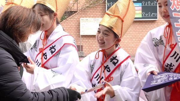 大阪国際大学・大阪国際大学短期大学部の学生が、寝屋川市のねや川戎神社の福娘として「ねや川のえべっさん」をPR