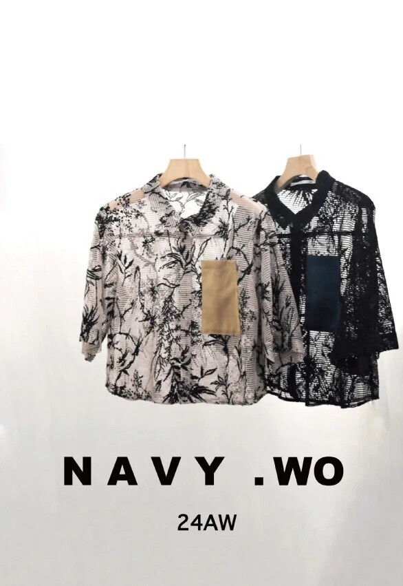 NAVY.WO 2024秋冬新作 &lt;Russel lace shirt with pocket&gt;を オフィシャルネットショップと全国直営店にて販売開始