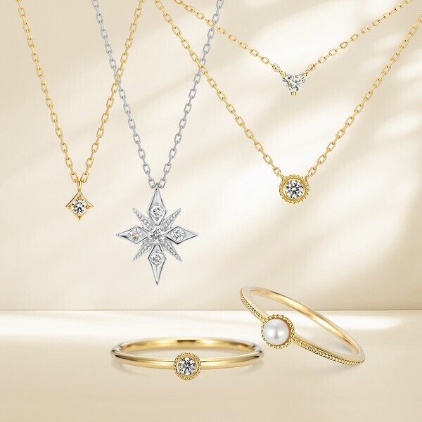 ＜ケイウノ＞バゲットカットダイヤのリング（指輪）＆ ハートシェイプダイヤのネックレス11/1（金）新発売