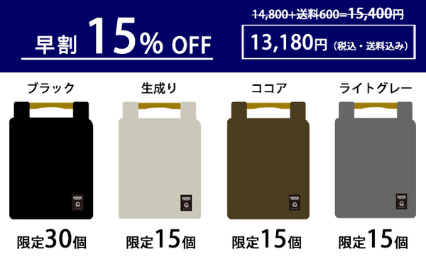 マクアケで先行予約開催中の「A4トート＆サコッシュ」は6/8(土)の17時59分まで！