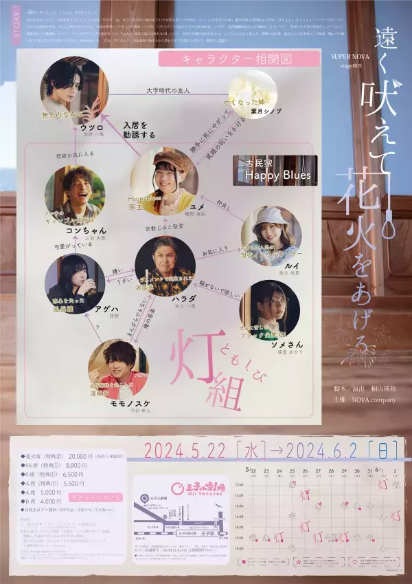 演劇ユニット「SUPERNOVA」最大動員数を誇る作品が再演！　『遠く吠えて花火をあげる』全キャラクタービジュアル公開　薗一輝、元SKE48田辺美月ほか出演