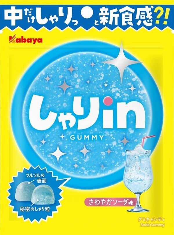 見た目はツルっと！中だけしゃりっと新食感？！ 今までにない、食感が楽しい「しゃりinグミ」が新登場！
