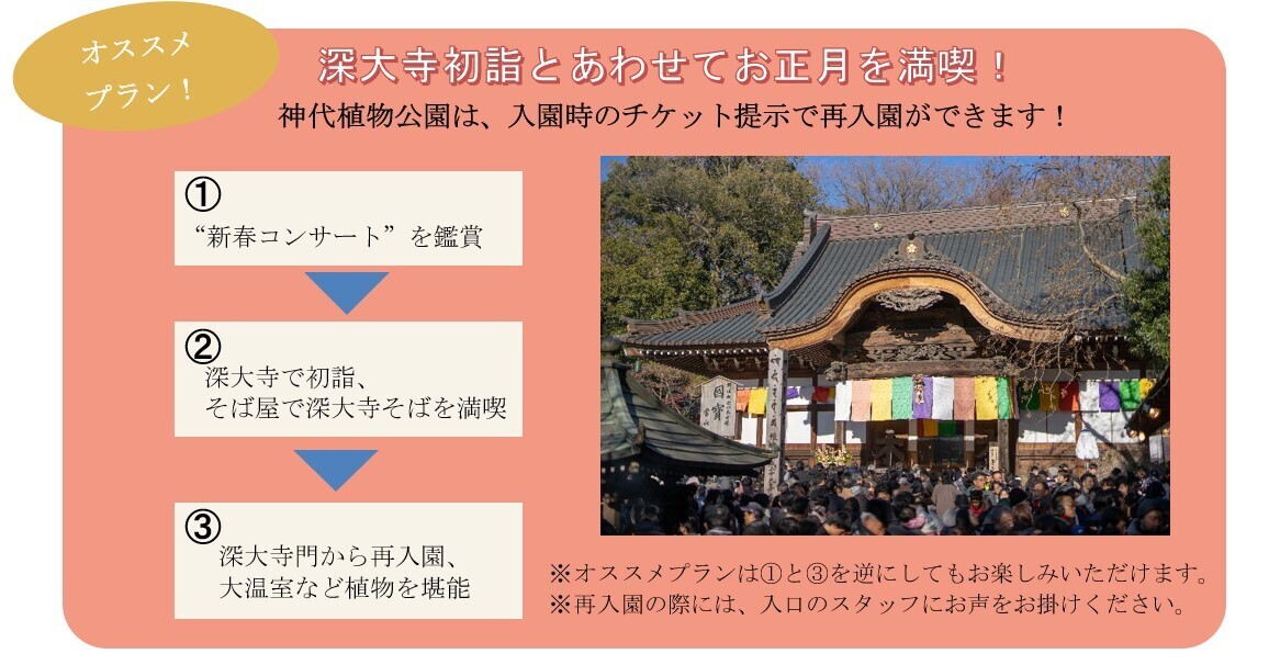 新春ならではの植物展示・コンサートで新しい年を祝おう！神代植物公園では1/2(木)から開園し「正月開園と新春の催し」を実施します