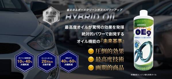 車の燃費向上革命！業界初ハイブリッドオイルの本格販売開始