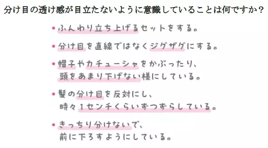 人には聞きづらい女性の髪悩み「分け目の透け感」実態調査