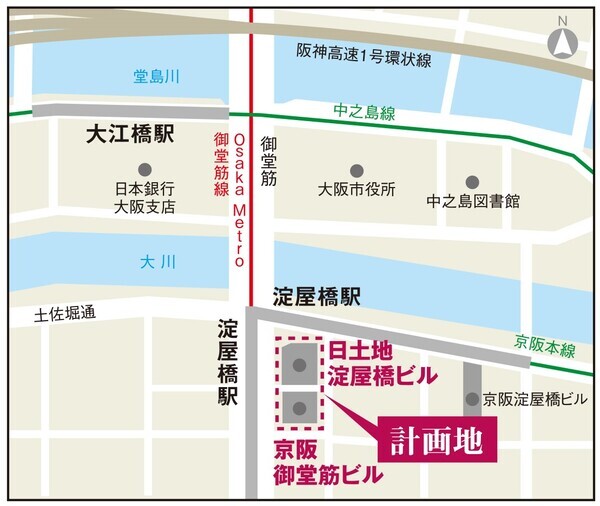 淀屋橋駅東地区都市再生事業の施設名称 「淀屋橋ステーションワン」に決定