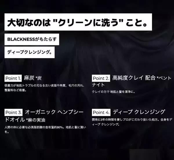 国産ヘンプブランド " 野州麻炭Lab "より「1本で髪と頭皮、顔、体 全身洗える」 『 麻炭クレイシャンプー 』  公式サイトにて12/9(月) 発売開始