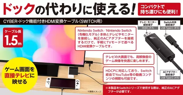 Switchドックの代わりに使える、持ち運びにも便利なHDMI変換ケーブルが新登場！