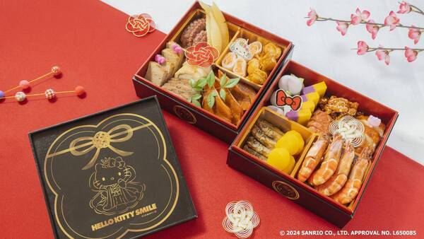 有頭海老や煮穴子など10種類以上のお料理が詰まったボリューム満点の“おせち”が登場 HELLO KITTY SMILE限定 『スマイルおせち』 12月26日より提供開始！