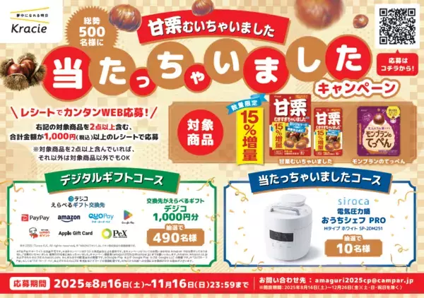 甘栗むきすぎちゃいました！！発売から27周年 ロングセラーの感謝を込めて、「甘栗むいちゃいました」15％増量で発売！