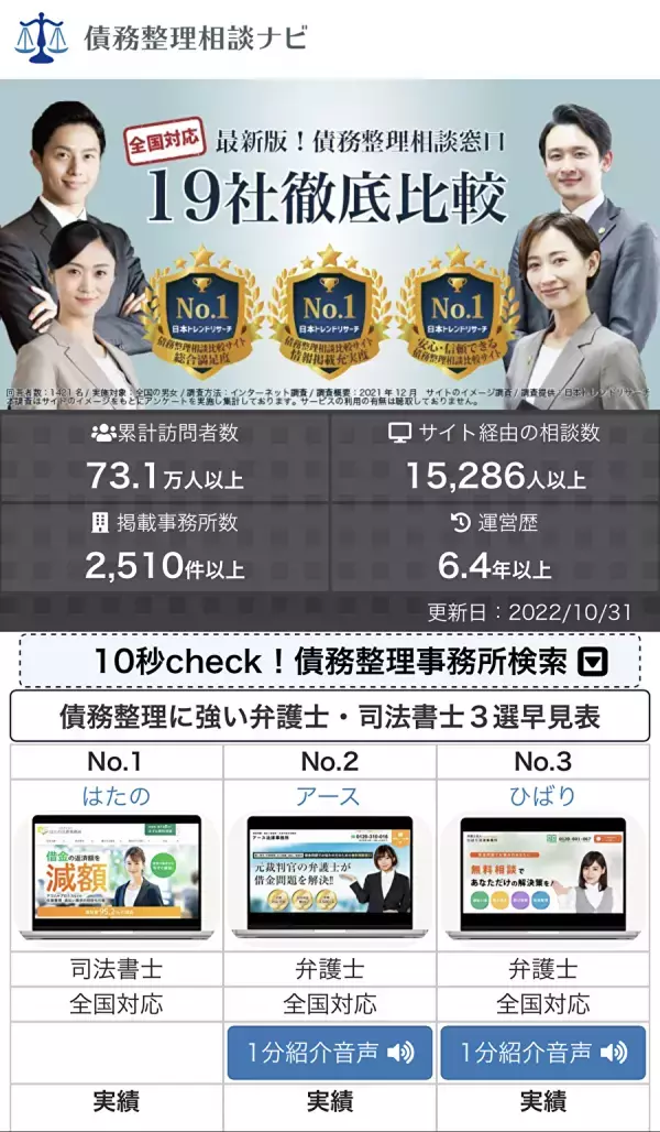 「債務整理相談ナビ」の商標登録完了のお知らせ