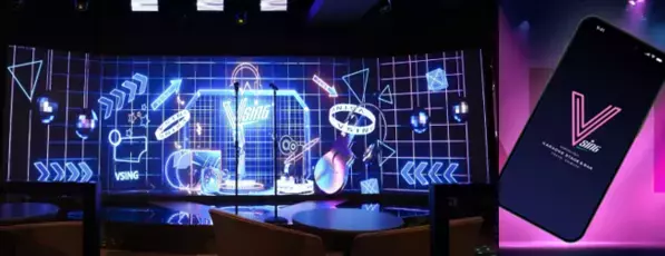 渋谷センター街に新たなエンタメ空間誕生！「VSING」発表会を開催見取り図さん＆渋谷凪咲さんが“応援型カラオケステージ”を体験！