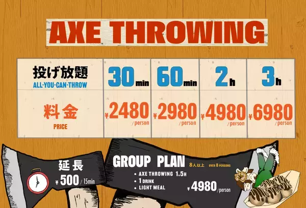 【東海・名古屋エリア初】斧投げバー”THE AXE THROWING BAR®︎ 名古屋 錦店”が2022年12月16日(金)にグランドオープン！
