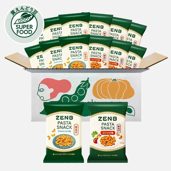 “罪悪感ゼロ”の豆パスタスナックに新フレーバー登場。野菜のおいしさをぎゅっと！「ZENBパスタスナック コンソメ味」を新発売