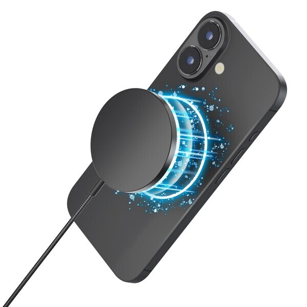 有線イヤホンを使いながらでもマグネットでピタッと充電できるマグネット式ワイヤレス充電器を株式会社PGAが07月28日より新発売