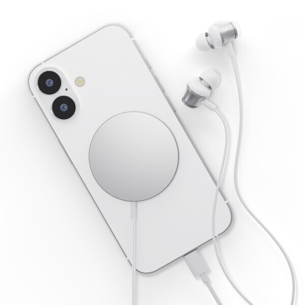 有線イヤホンを使いながらでもマグネットでピタッと充電できるマグネット式ワイヤレス充電器を株式会社PGAが07月28日より新発売