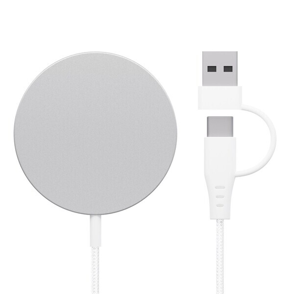 有線イヤホンを使いながらでもマグネットでピタッと充電できるマグネット式ワイヤレス充電器を株式会社PGAが07月28日より新発売