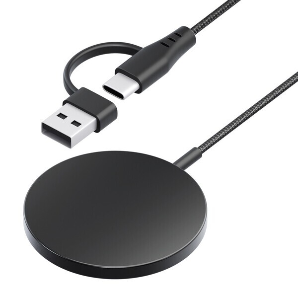 有線イヤホンを使いながらでもマグネットでピタッと充電できるマグネット式ワイヤレス充電器を株式会社PGAが07月28日より新発売