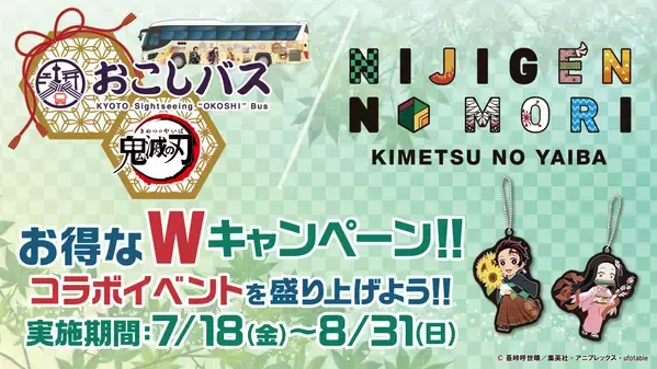 アニメ『鬼滅の刃』コラボイベント ニジゲンノモリ×京阪バス『お得なWキャンペーン』 7月18日(金)～8月31日(日)期間限定開催