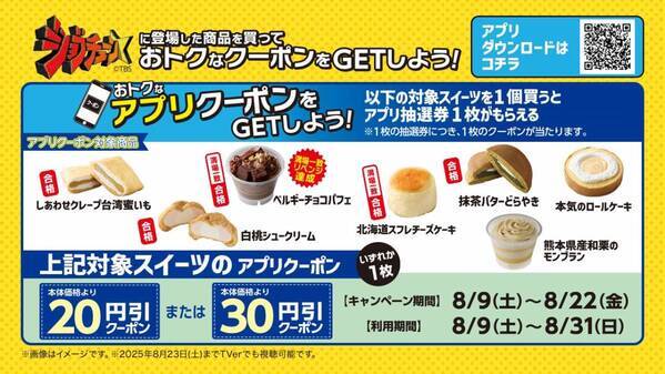 TBS系『ジョブチューン』、ミニストップ６度目の挑戦！ ８品合格＆満場一致３品！！ 対象商品購入で北海道ミルクソフト値引きレシートクーポン、対象商品購入でミニストップアプリくじ企画　８月９日（土）～開始！！