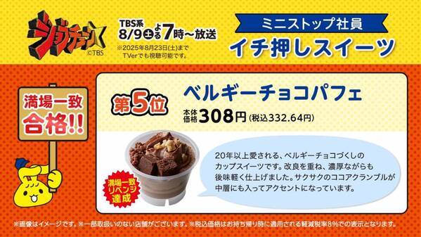 TBS系『ジョブチューン』、ミニストップ６度目の挑戦！ ８品合格＆満場一致３品！！ 対象商品購入で北海道ミルクソフト値引きレシートクーポン、対象商品購入でミニストップアプリくじ企画　８月９日（土）～開始！！