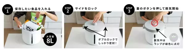 真空保存とUV除菌の未来型保存容器「THE FOOD STOCKER」Makuakeプロジェクト開始！