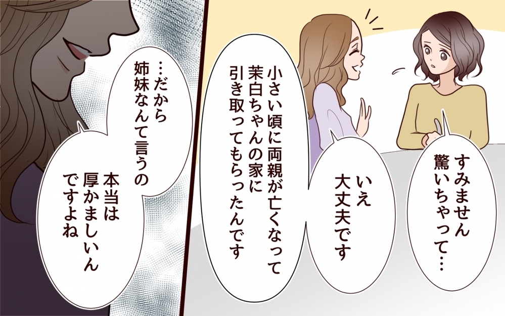 姉の夫がまさかのハイスぺ…!? 私に内緒で優良物件を捕まえてズルすぎる！＜私の全てを奪っていく妹 4話＞【彼女たちの真実 まんが】