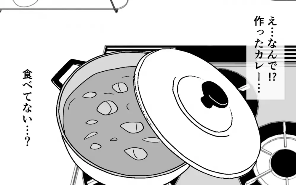 「は？ なんでカレー食べてないの!?」妻の外出中夫と子どもが食べたのは…