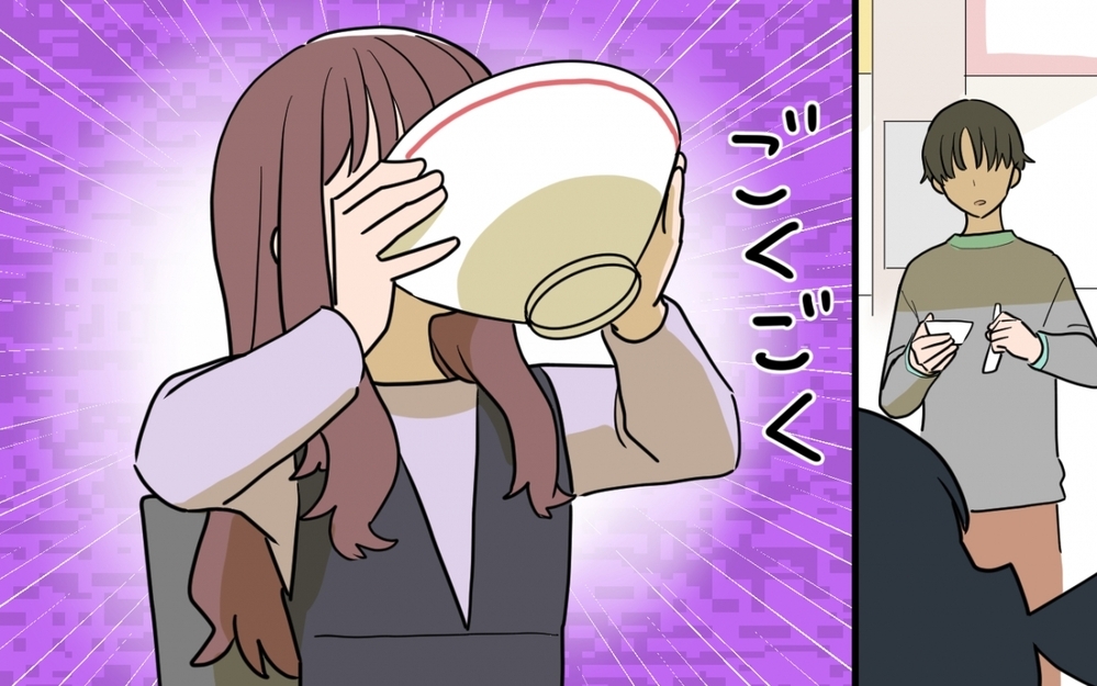 結婚前は食べ物を取らなかった妻…今は「そんなに怒ること？」とスープを飲み干す＜一口ちょうだい妻 6話＞【夫婦の危機 まんが】