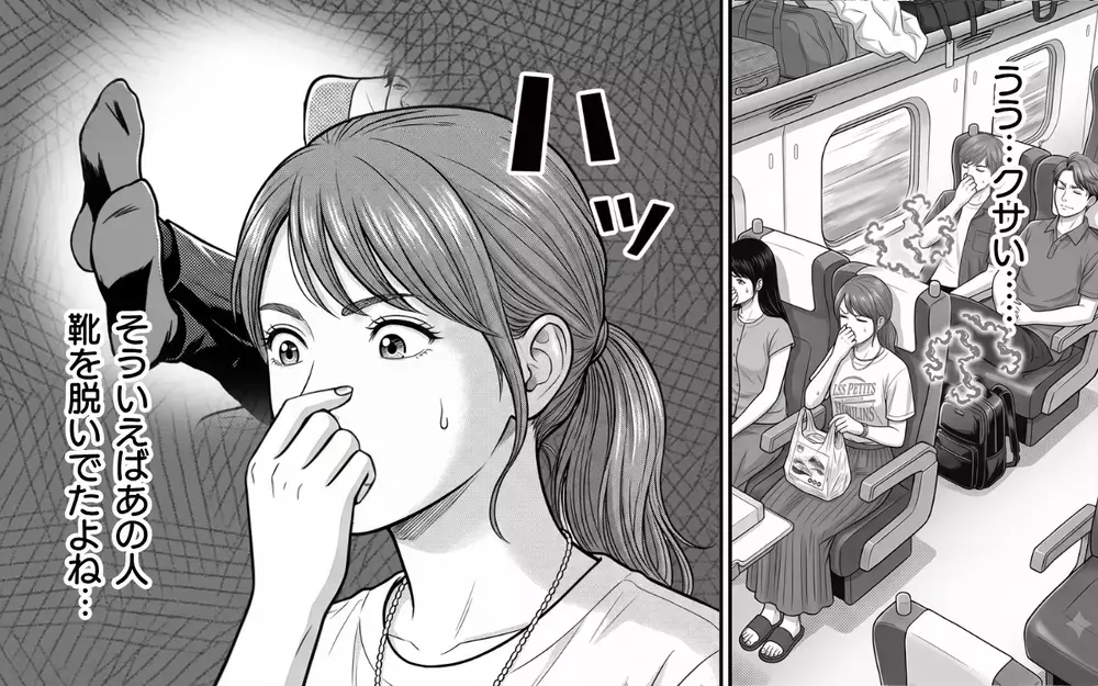 「後ろの人の足がクサすぎ…」靴を脱いで足を投げ出す非常識なサラリーマンにもう限界！【お盆の新幹線のトンデモ迷惑客 Vol.3】
