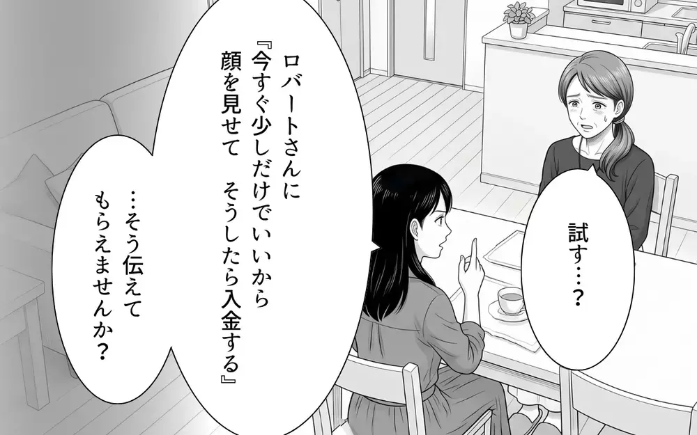 義母「少しでいいから顔を見せて」彼氏「今すぐは難しい」送金をめぐって緊迫のやりとりの末に!?【あやしい彼氏ができた義母 Vol.8】